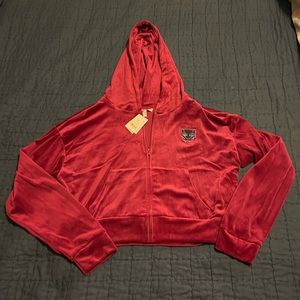 Black Panther Wakanda Forever Velour Crop Top Hoodie Jacket NWT